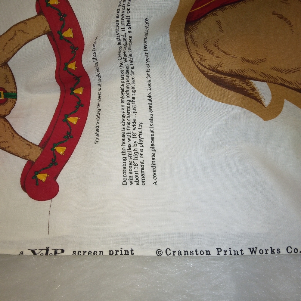 FABRIC Keepsake Crafts Rocking Reindeer fabric panel by V.I.P. Cranston - Picture 3 of 9